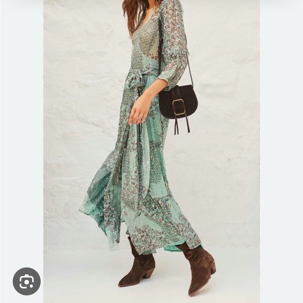 ba&sh Oriane printed wrap maxi Dress S